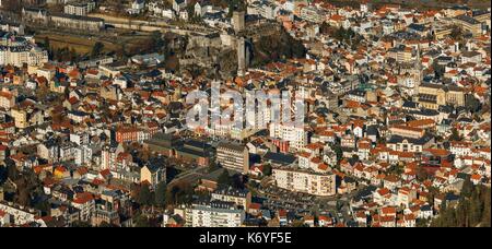 Frankreich, Hautes Pyrenees, an den großen Sehenswürdigkeiten in Midi Pyrenäen, Lourdes aufgeführt, allgemeine Ansicht der Stadt Stockfoto