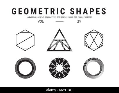 Universal geometrische Formen gesetzt Stock Vektor
