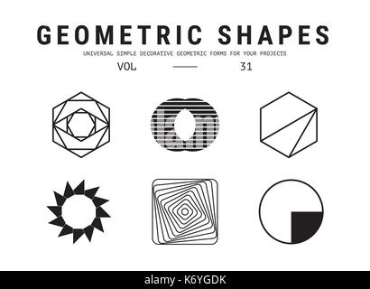 Universal geometrische Formen gesetzt Stock Vektor