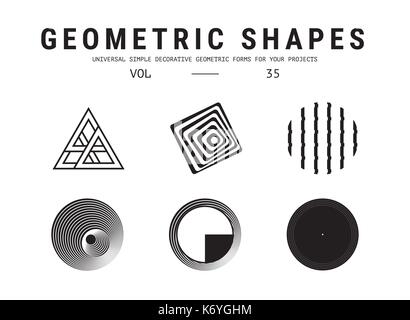 Universal geometrische Formen gesetzt Stock Vektor