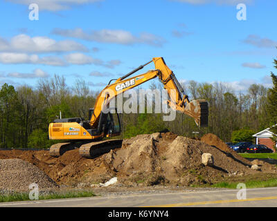 Hydraulische Bagger auf der Baustelle Stockfoto