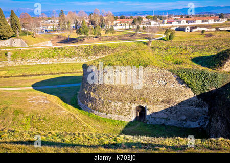 Stadt Palmanova Verteidigung Mauern und Gräben, Weltkulturerbe der Unesco in der Region Friuli Venezia Giulia Italien Stockfoto