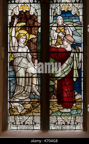 Kirchenfenster von Heaton, Butler und Bayne, All Saints Church, Thurcaston, Leicestershire, England, Großbritannien Stockfoto