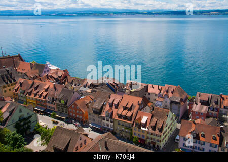 Dächer von Meersburg am Bodensee (Bodensee), Deutschland Stockfoto