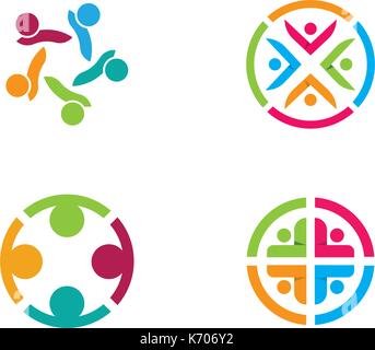 Annahme und Gemeinschaft Pflege Logo Vorlage Vektor icon Stock Vektor