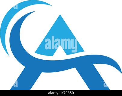 Wasser Welle Logo Template Vector Illustration Design Stock Vektor