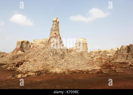 Innerhalb der Explosion Krater des Dallol Vulkan, die danakil Depression, Äthiopien Stockfoto