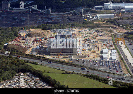 Luftbild der neuen Konstruktion in Ferrybridge Power Station, West Yorkshire, UK Stockfoto