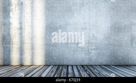 Grunge vintage leeren Raum 3D-Rendering Stockfoto