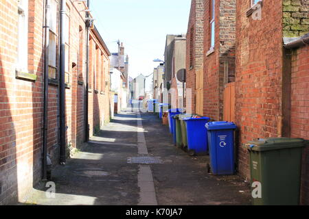 Recycling Bins in Großbritannien Stockfoto