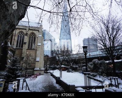 Der Shard im Schnee Stockfoto