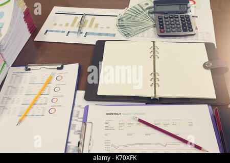 Business und Finanzen Konzept der Office Tag arbeiten, Vintage Effekt Stockfoto