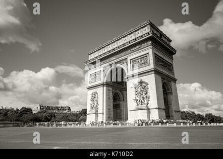 Triumphbogen auf den Champs Elysees Stockfoto