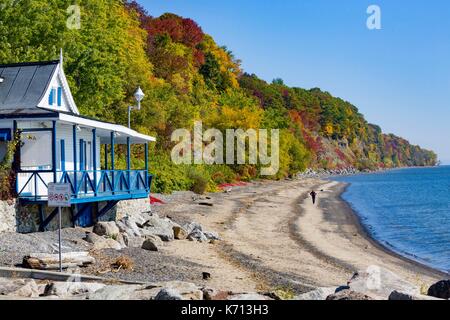 Kanada, Quebec, die malerische Chemin du Roy, der mauricie Region, Deschambault Grondines, Cap Sante, der Strand am Ufer des St. Lawrence River Stockfoto