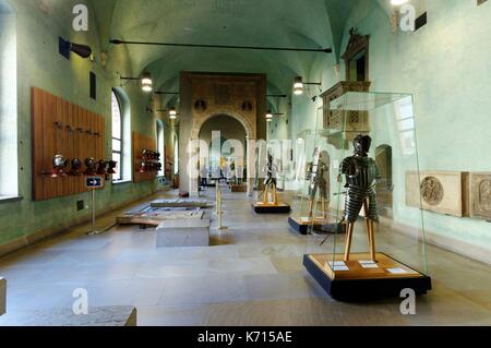 Italien, Lombardei, Mailand, das Castello Sforzesco (Schloss Sforza), das Museum für antike Kunst, Raum XIV oder der Sala Verde Stockfoto