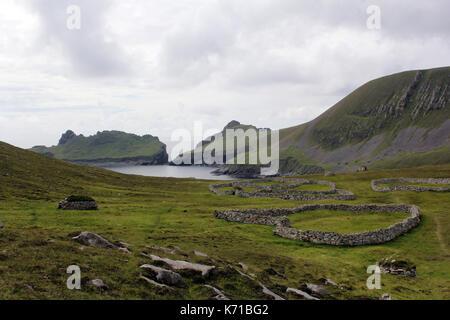 St Kilda Dorf auf der Insel hirta Schottland Stockfoto