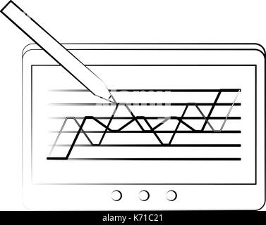 Grafik auf Tablet-icon image Stock Vektor