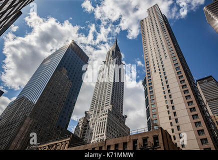 Chrysler Building an der 42nd St und der Lexington Avenue, New York City. Stockfoto