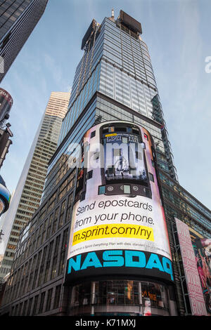 NASDAQ MarketSite Gebäude in Times Square in Manhattan, New York City. Stockfoto