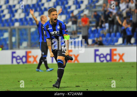 Reggio Emilia, Italien. 14. September 2017. Alejandro Gomez (Atalanta BC) während dem Spiel UEFA Europa League zwischen Atalanta und Everton bei Mapei Stadion. Quelle: Fabio Udine/Alamy leben Nachrichten Stockfoto