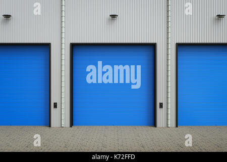 3D-rendering Lager außen mit Shutter Türen Stockfoto