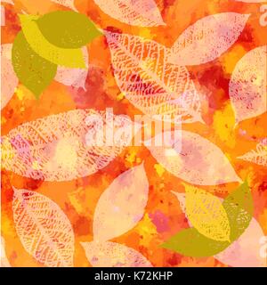Vektor-rote und gelbe Herbst Textur mit Textfreiraum Stock Vektor