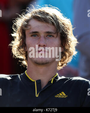 Rogers Cup 2017 - Herren Einzel Finale - Roger Federer vs. Alexander Zverev Jr. Featuring: Alexander Zverev Jr. wo: Montreal, Quebec, Kanada Wann: 13 Aug 2017 Kredit: ATP/WENN.com Stockfoto