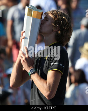 Rogers Cup 2017 - Herren Einzel Finale - Roger Federer vs. Alexander Zverev Jr. Featuring: Alexander Zverev Jr. wo: Montreal, Quebec, Kanada Wann: 13 Aug 2017 Kredit: ATP/WENN.com Stockfoto