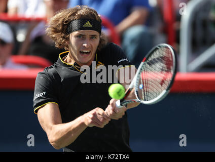 Rogers Cup 2017 - Herren Einzel Finale - Roger Federer vs. Alexander Zverev Jr. Featuring: Alexander Zverev Jr. wo: Montreal, Quebec, Kanada Wann: 13 Aug 2017 Kredit: ATP/WENN.com Stockfoto