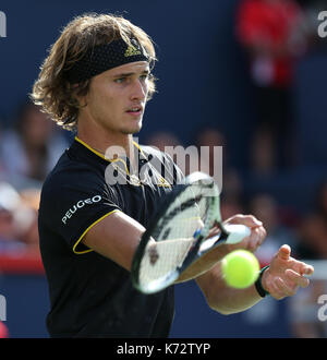 Rogers Cup 2017 - Herren Einzel Finale - Roger Federer vs. Alexander Zverev Jr. Featuring: Alexander Zverev Jr. wo: Montreal, Quebec, Kanada Wann: 13 Aug 2017 Kredit: ATP/WENN.com Stockfoto