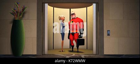 Die Unglaublichen - The Incredibles 2004 USA Regie: Brad Bird Animation. Es ist verboten, das Foto aus dem Kontext der Förderung der Film zu reproduzieren. Es muss den Film Company und/oder der Fotograf durch/über die durch den Film Unternehmen erlaubt autorisierten oder zugewiesenen gutgeschrieben. Zur redaktionellen Verwendung eingeschränkt. Foto 12 wird keine Werbung Rechte der Personen vertreten. Stockfoto