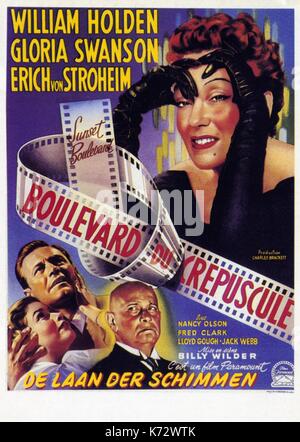 Sunset Boulevard Jahr: 1950 USA Regie: Billy Wilder Film Poster (Fr). Es ist verboten, das Foto aus dem Kontext der Förderung der Film zu reproduzieren. Es muss den Film Company und/oder der Fotograf durch/über die durch den Film Unternehmen erlaubt autorisierten oder zugewiesenen gutgeschrieben. Zur redaktionellen Verwendung eingeschränkt. Foto 12 wird keine Werbung Rechte der Personen vertreten. Stockfoto