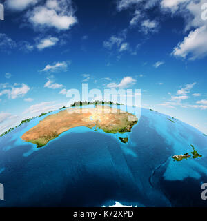 Australien und Neuseeland 3D-Rendering Stockfoto