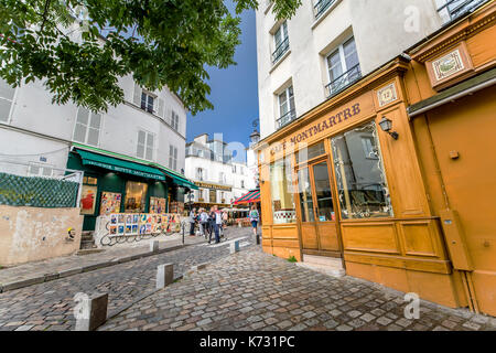 Impressionen von Montmartre in Paris. Stockfoto
