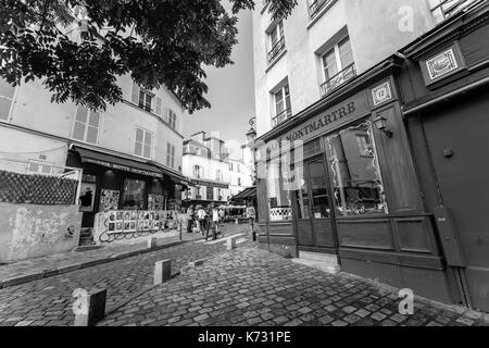Impressionen von Montmartre in Paris. Stockfoto