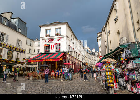 Impressionen von Montmartre in Paris. Stockfoto