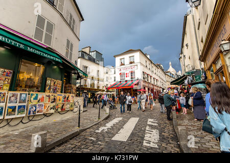 Impressionen von Montmartre in Paris. Stockfoto