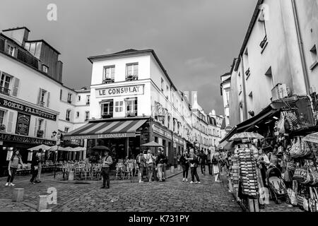 Impressionen von Montmartre in Paris. Stockfoto