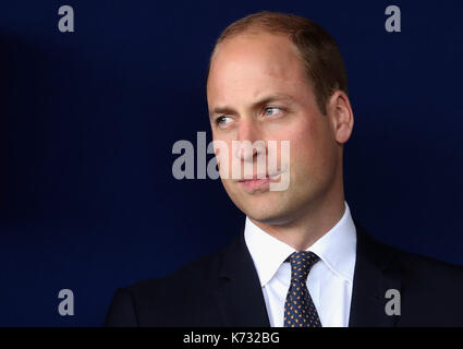 Der Herzog von Cambridge bei seinem Besuch in Aintree University Hospital, wo er offiziell die neue Urgent Care und Trauma Center eröffnet. Stockfoto