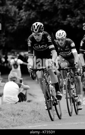 Christian Knees (GER) Team Sky 2016 Prudential Fahrt London Surrey Classic 31. Juli 2016 Gemeinsame Ranmore Road Surrey Hills Surrey UK Stockfoto