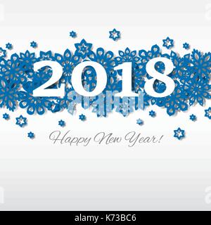 Frohes Neues Jahr Frohe Weihnachten 2018 Schneeflocke Urlaub herzlichen Glückwunsch Karte. Kunst Vector Illustration. Stock Vektor