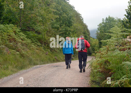 Menschen zu Fuß entlang der Ennerdale Lake, Lake District, Großbritannien Stockfoto