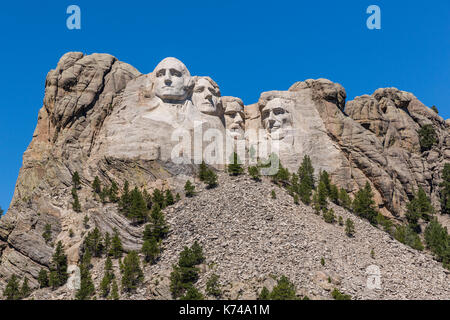 Mount Rushmore - der US-Präsident stellt in Fels gehauen. Stockfoto