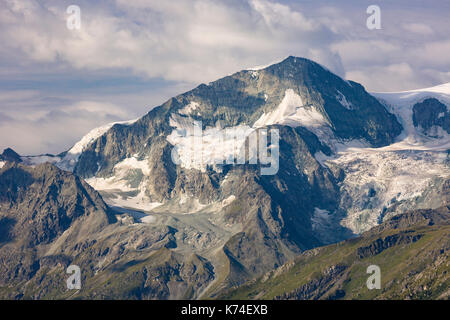 LA SAGE, SCHWEIZ - Pigne d'Arolla Berg (3.796 m 12,454 ft) in den Walliser Alpen, Kanton Wallis, Schweizer Alpen. Stockfoto