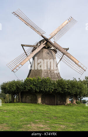 Niederländische Windmühle, Windmühle, Westfälische Mühlenstraße, Destel, Stemwede, Minden-Lübbecke, Nordrhein-Westfalen, Deutschland Stockfoto