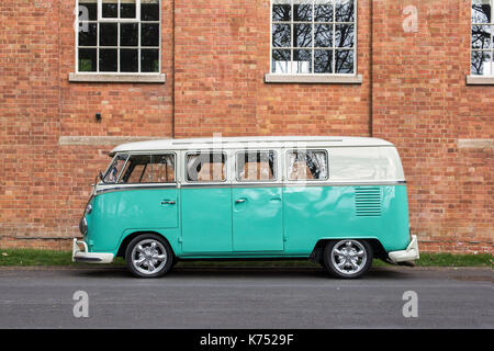 1966 VW Split Screen Volkswagen Wohnmobil. Heritage Center in Bicester, Oxfordshire, England Stockfoto