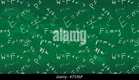 Physik Blackboard nahtlose Hintergrund schön Banner wallpaper Design Illustration Stock Vektor