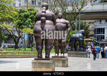 Adan y Eva, Botero Plaza, Medellin, Kolumbien Stockfoto