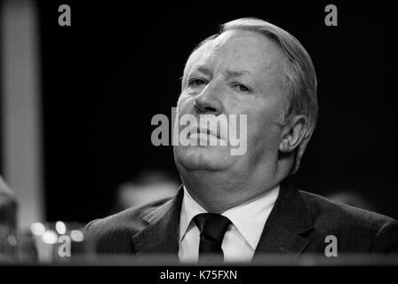 Ted Heath Portrait Edward Heath MP Premierminister 1973 Conservative Party Conference Blackpool Winter Gardens Oktober 1970s Großbritannien HOMER SYKES Stockfoto