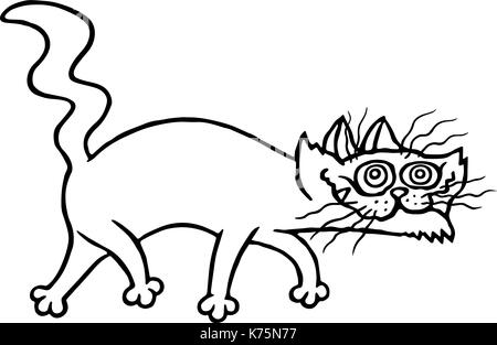 Finstere Katze. Vector Illustration. Funny pet-Charakter. Stock Vektor